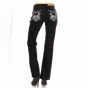 NWOT Platinum Plus Skull Jeans Black